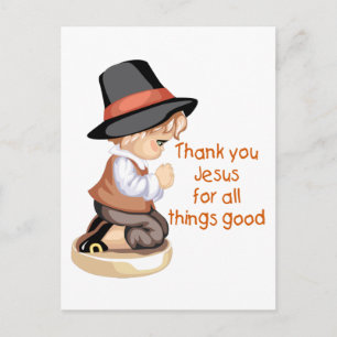 Carte Postale Un garçon pèlerin priant à genoux