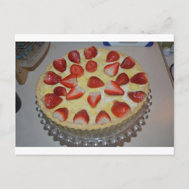 Carte Postale Un gâteau aux fraises (Devant)