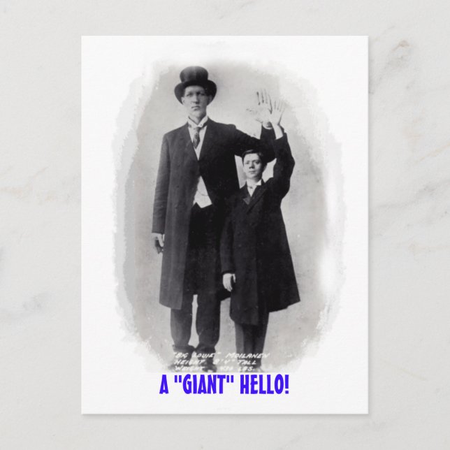 CARTE POSTALE UN "GÉANT" BONJOUR !  LE GÉANT DU CIRQUE FINI DE L (Devant)