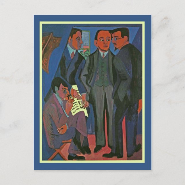Carte Postale Un groupe d'artistes par Ernst Ludwig Kirchner (Devant)