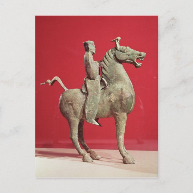 Carte Postale Un homme à cheval de Wu-wei, Kansu (Devant)