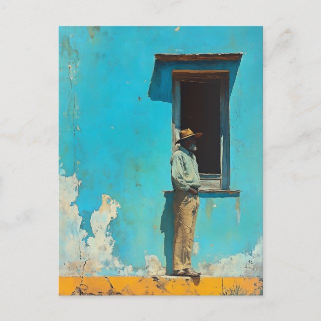 Carte Postale Un homme à l'ombre - Une scène cubaine rustique (Devant)