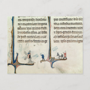 Carte Postale Un homme conduisant son âne portant des sacs de