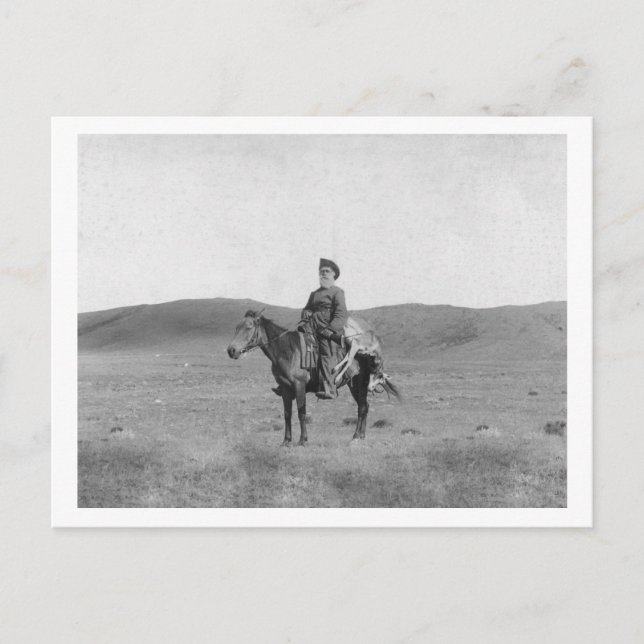 Carte Postale Un homme en cheval avec une antilope tuée Photo (Devant)