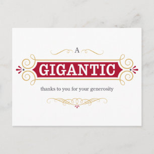 Carte Postale Un immense merci pour votre générosité