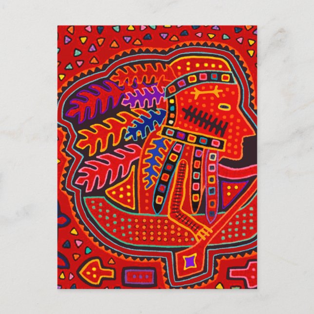 Carte Postale Un Indien Kuna en canoë (Devant)