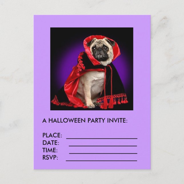 CARTE POSTALE UN INVITATION DE PARTI HALLOWEEN (Devant)