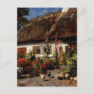 Carte Postale Un jardin de cottage avec des poules par Peder Mon