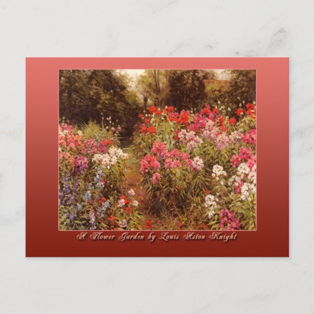 Carte Postale Un jardin de fleurs par Louis Aston Knight (Devant)