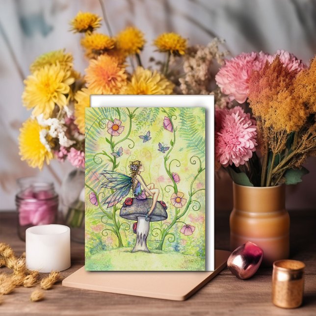 Carte Postale Un Jardin Jardin Fleur Fée Imaginaire Art (Créateur téléchargé)