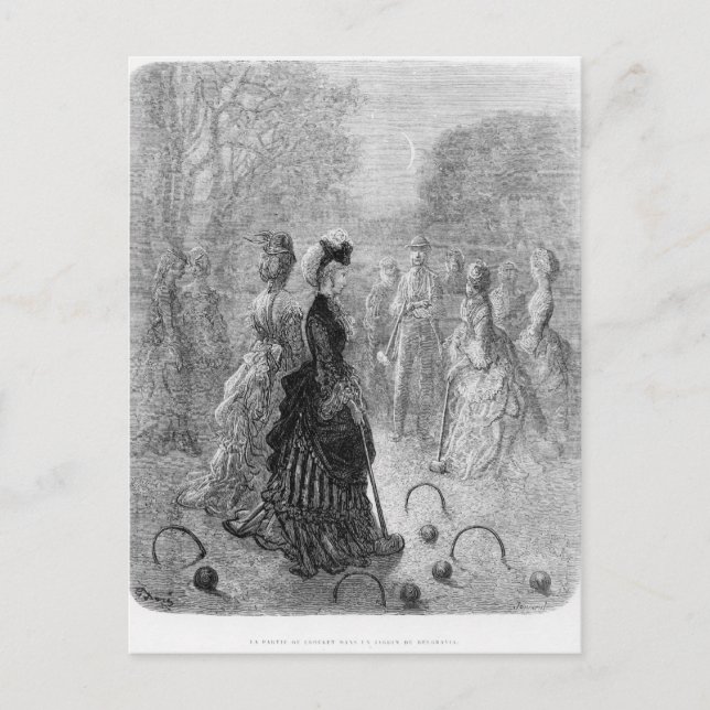 Carte Postale Un jeu de croquet (Devant)