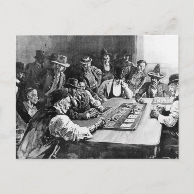 Carte Postale Un jeu de Faro à El Paso (Devant)