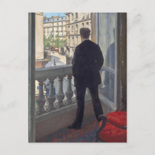 Carte Postale Un jeune homme à sa fenêtre par Gustave Caillebott