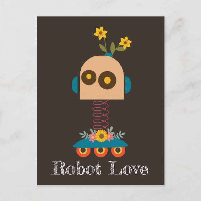Carte Postale Un joli robot design pour enfants (Devant)