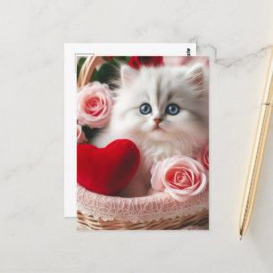 Carte Postale Un joli Valentine Kitten