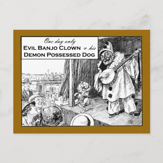 Carte Postale Un Jour Seulement : Evil Banjo Clown (Devant)