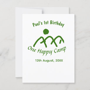 Carte Postale Un joyeux camp montagne verte soleil 1er anniversa