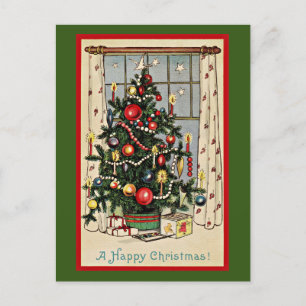 Carte Postale Un joyeux Noël, illustration vintage,