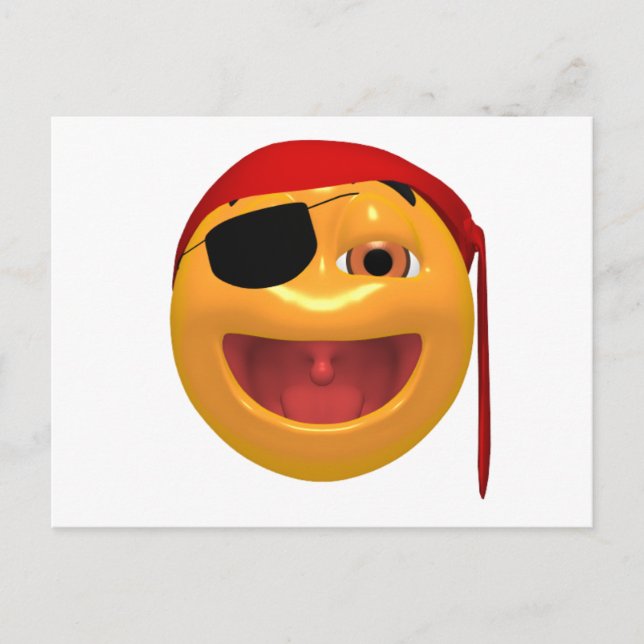 Carte Postale Un joyeux pirate jaune portant un patch oculaire (Devant)