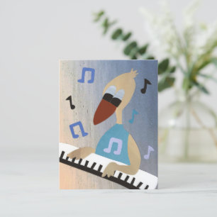 Carte Postale Un junior fin joue du piano musical joyeux