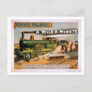Carte Postale "Un kilomètre à une minute" Big Locomotive Train T