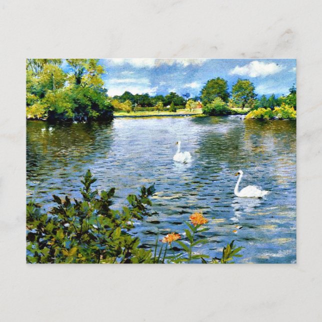Carte Postale Un lac de Long Island, beaux-arts, (Devant)