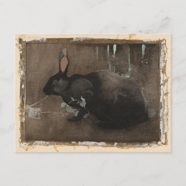 Carte Postale Un Lapin Noir | Joseph Crawhall (Devant)