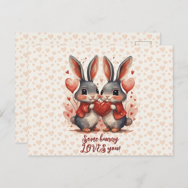 Carte Postale Un Lapin T'Aime (Devant / Derrière)