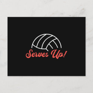 Carte Postale Un Lecteur De Volley-Ball Beach Sert Le Ball Beach