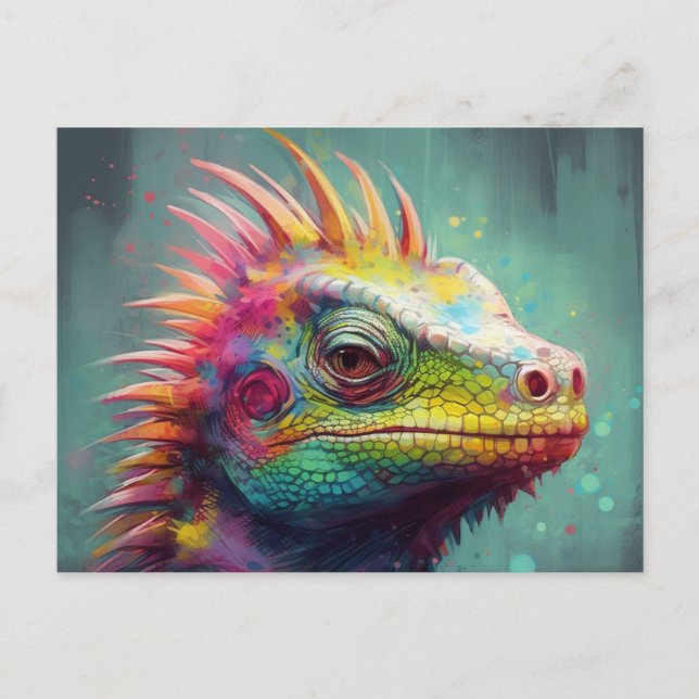Carte Postale Un lézard très coloré (Devant)