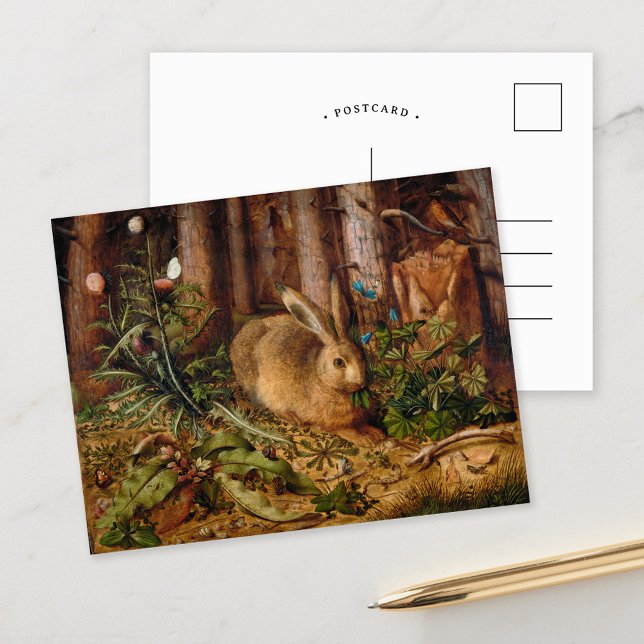 Carte Postale Un lièvre dans la forêt | Hans Hoffmann (Créateur téléchargé)