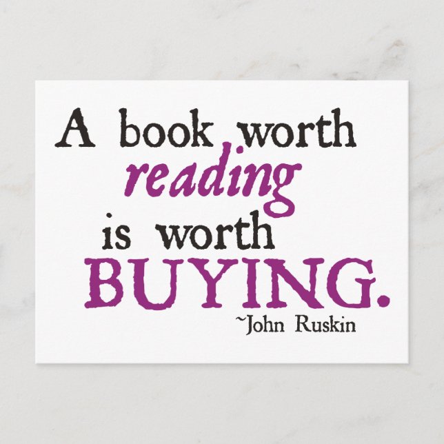 Carte Postale Un livre à lire vaut la peine d'être acheté (Devant)