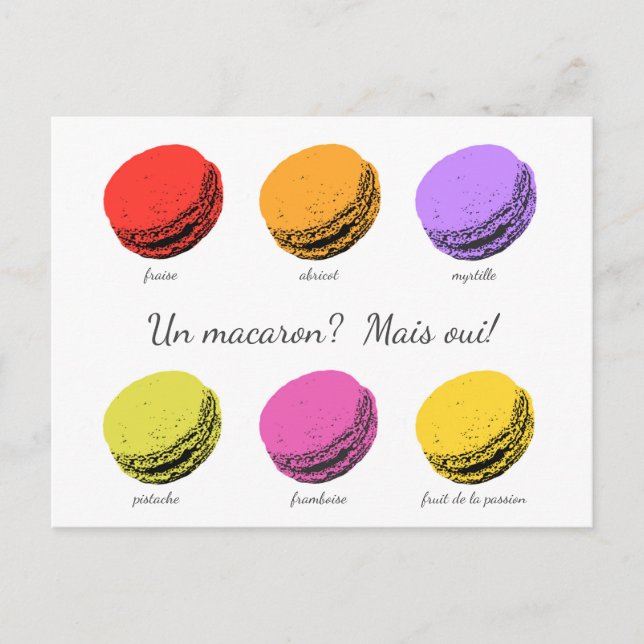 Carte Postale Un macaron ? Mais oui ! (Devant)