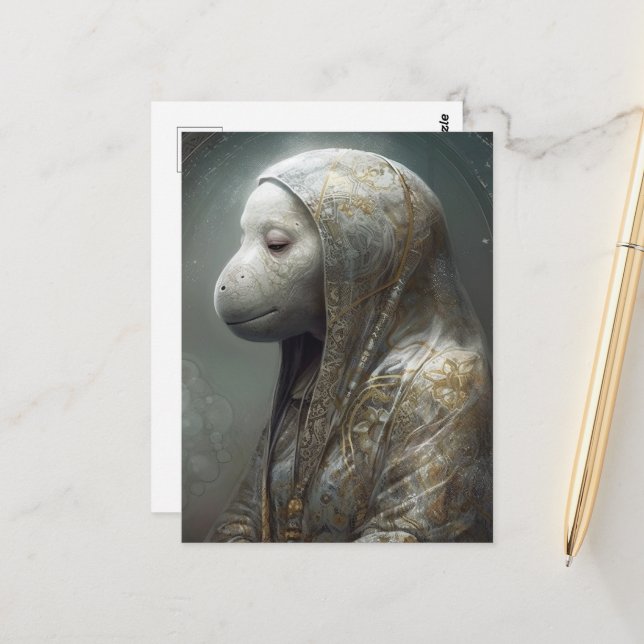 Carte Postale Un Manatee unique en Robes (Devant/Arrière en situation)