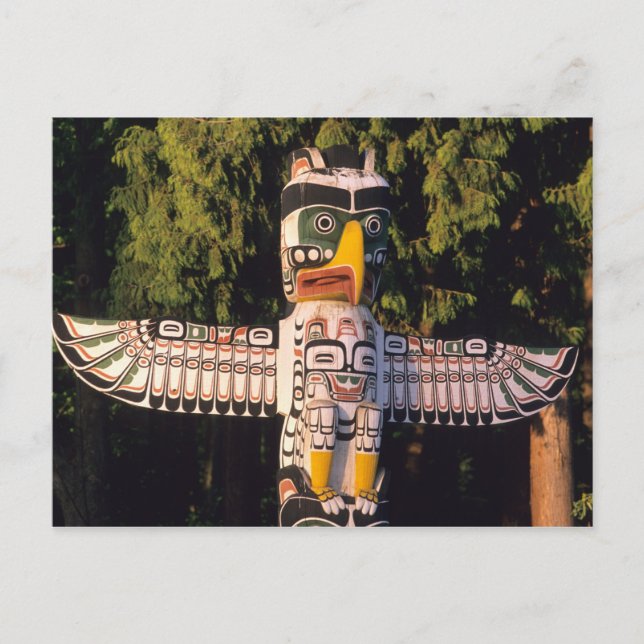 Carte Postale Un mât totem à Vancouver, Canada. (Devant)