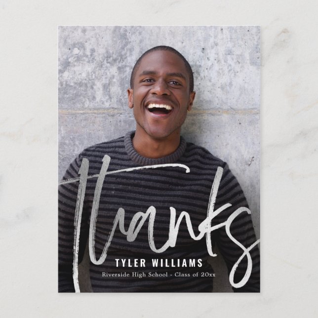 Carte Postale Un Merci de graduation moderne éclatant (Devant)