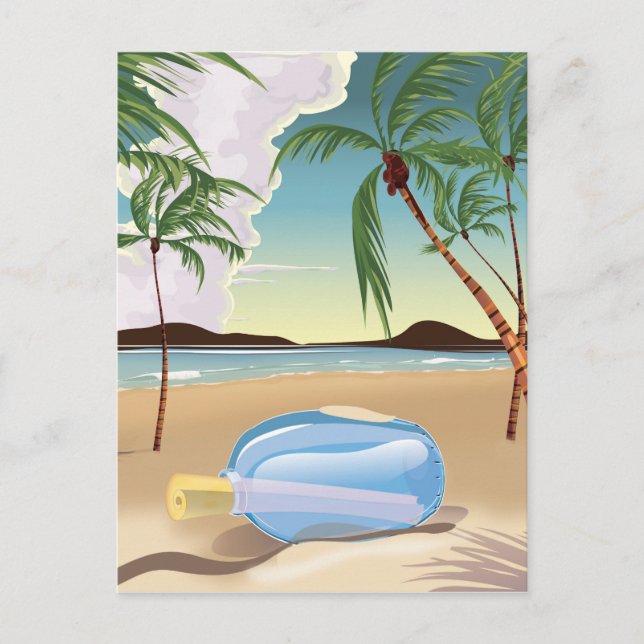 Carte Postale Un message dans une bouteille (Devant)