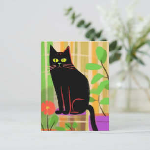 Carte Postale Un mignon chat noir