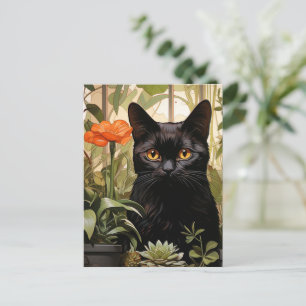 Carte Postale Un mignon chat noir