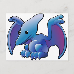 Carte Postale Un mignon et amical dinosaure pterodactyl ou ptera
