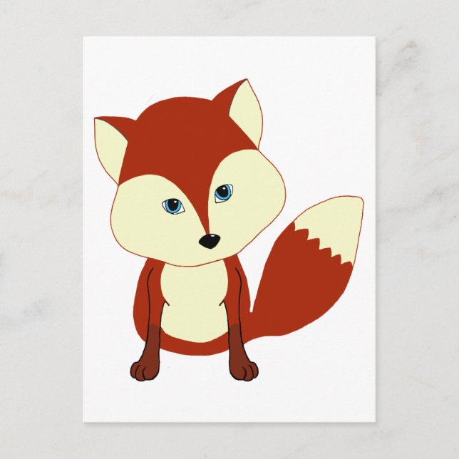 Carte Postale Un mignon renard rouge (Devant)