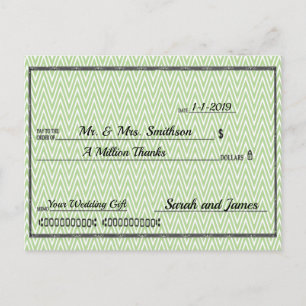 Carte Postale Un million de chèques merci