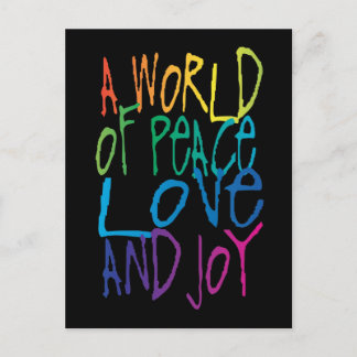 Carte Postale Un monde de paix, d'amour et de joie