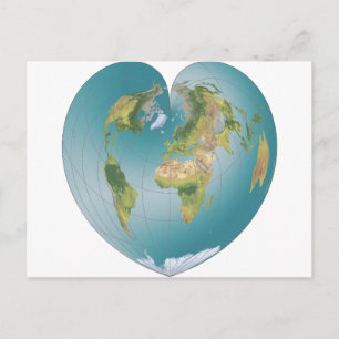 Carte Postale Un monde en forme de coeur