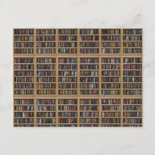 Carte Postale Un mur de bibliothèques rempli de livres