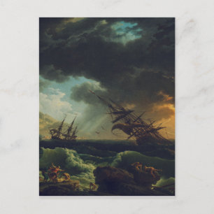 Carte Postale Un naufrage en mer agitée par Claude-Joseph Vernet