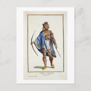 Carte Postale Un noble Indien de la Nation d'Ottawa, 1780 (colou