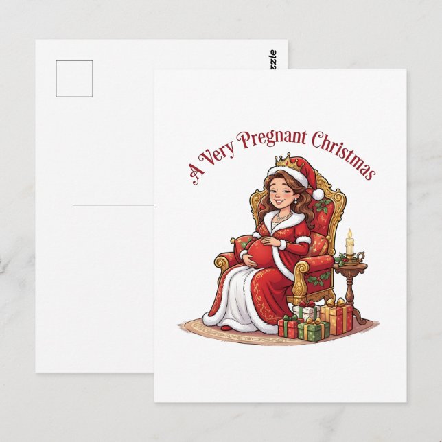 Carte Postale Un Noël très enceinte (Devant / Derrière)
