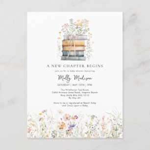 Carte Postale Un nouveau chapitre commence le Baby shower Fleur 
