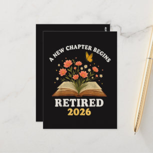 Carte Postale Un nouveau chapitre commence Retraité 2026